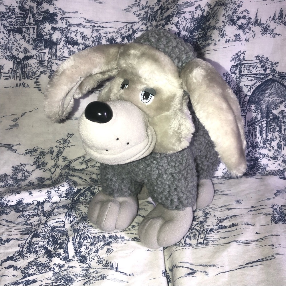 VTG 1990 Pooch Patrol TONKA Gray Poodle Dog Puppy Plush 12” Angry 90’s Flip Lip.